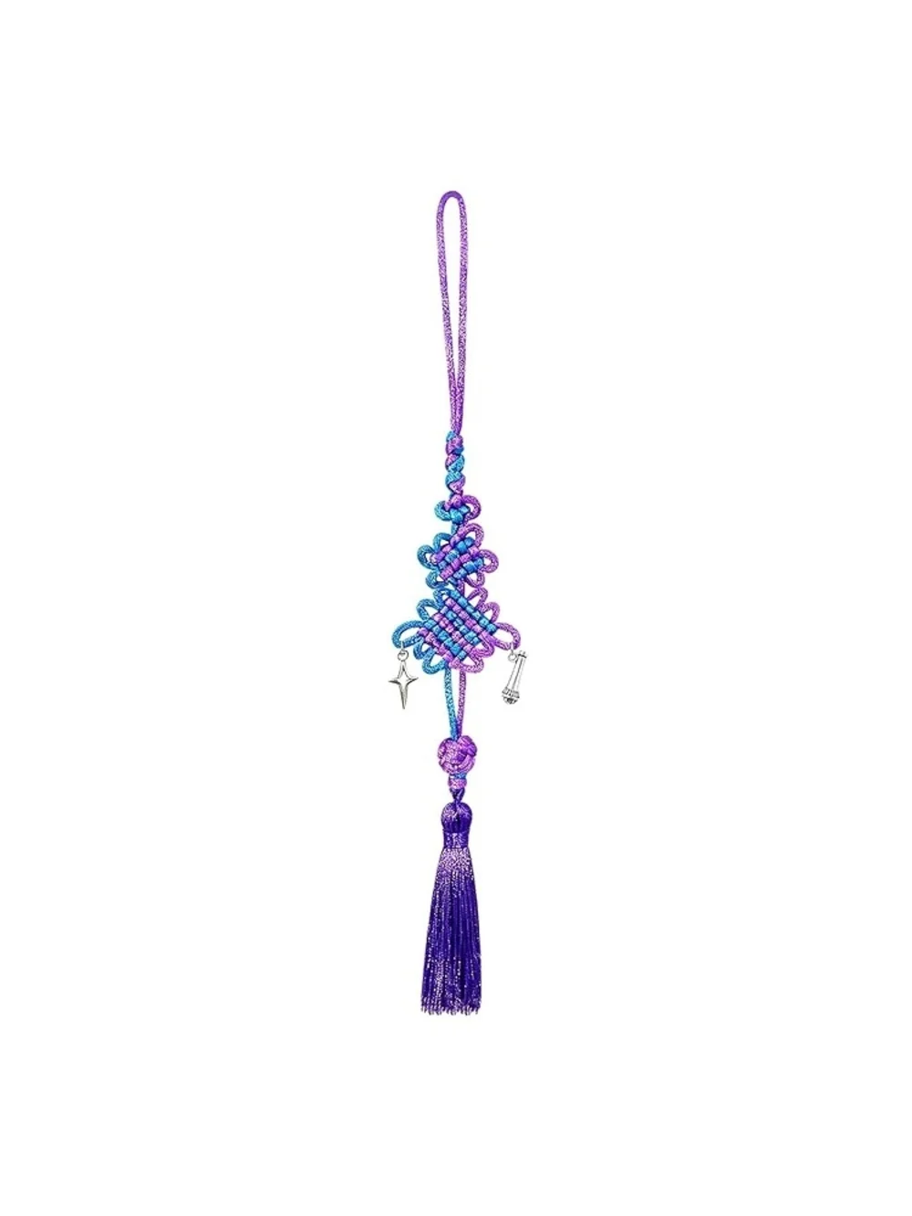 Handcrafted Purple & Blue Knot Bracelet Kpop Demon Hunters Set Matching Hanger